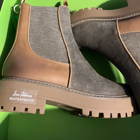Sam Edelman Laguna2 Waterproof suede boots in Desert Olive (camel & tan) 6.5 - Picture 2 of 7